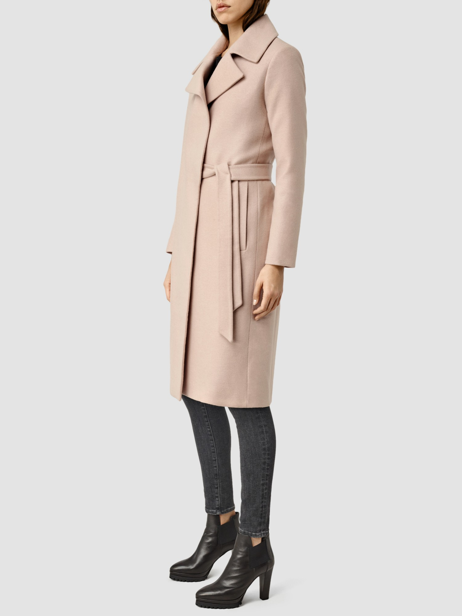 all saints pink coat