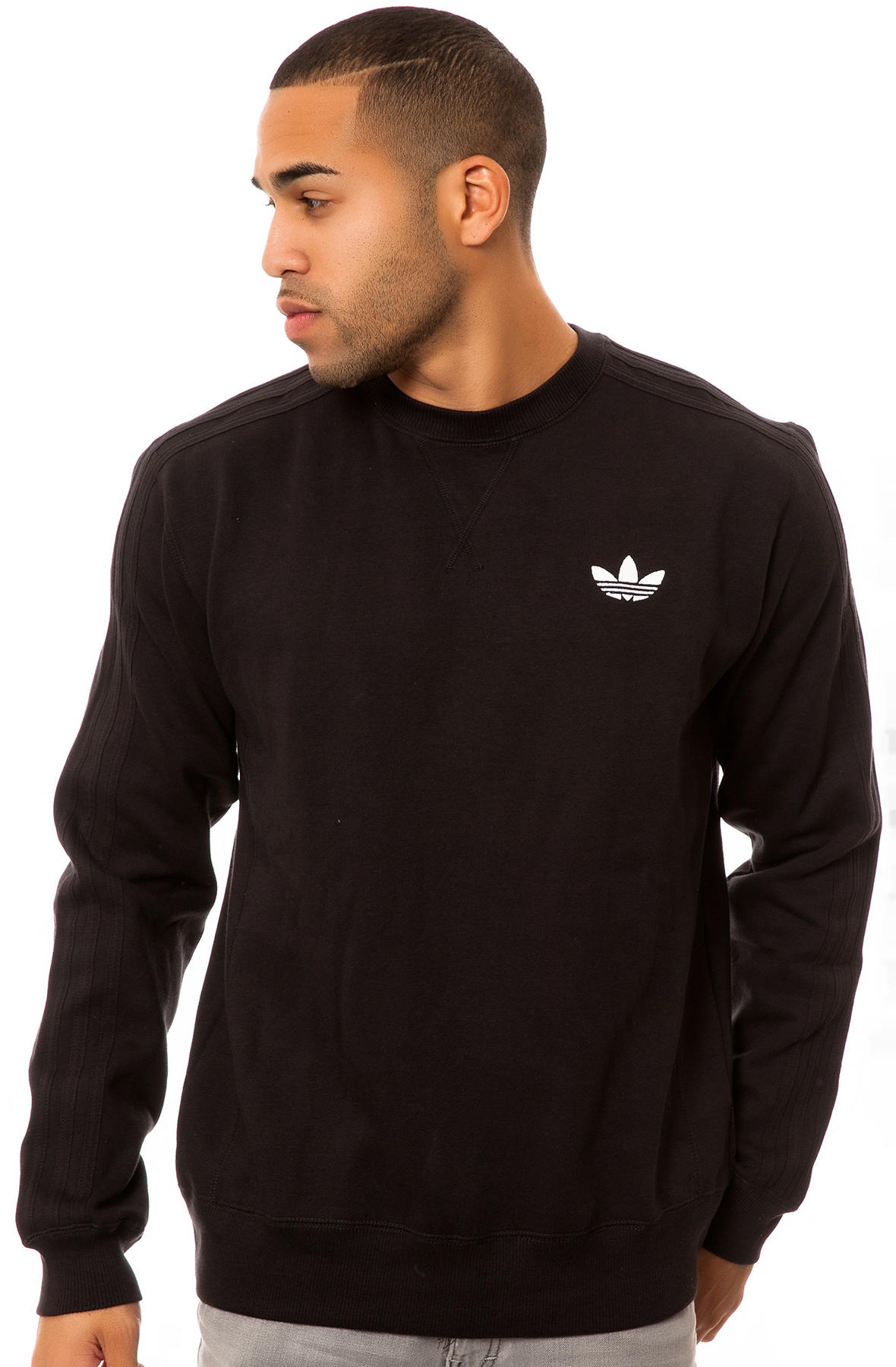 adidas black crew neck sweatshirt