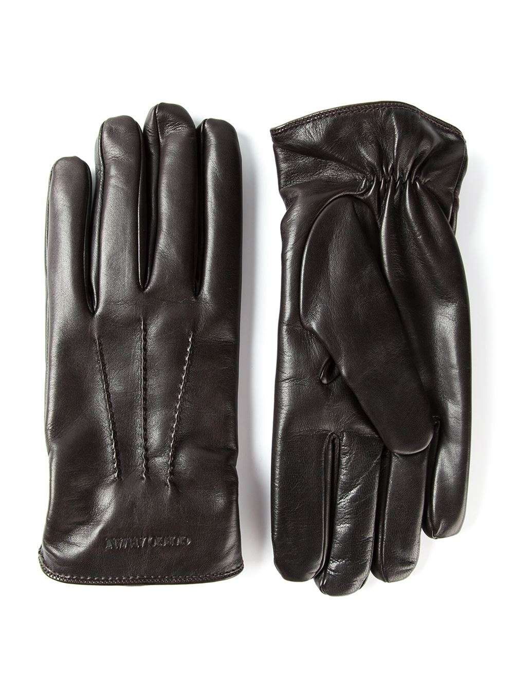 armani leather gloves mens