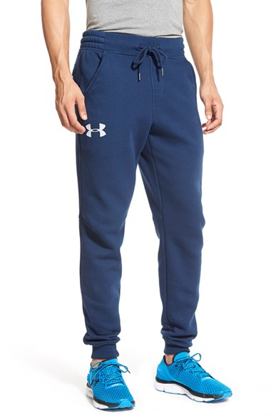 Under Armour 'rival' Fleece Jogger Sweatpants in Blue for Men - Lyst