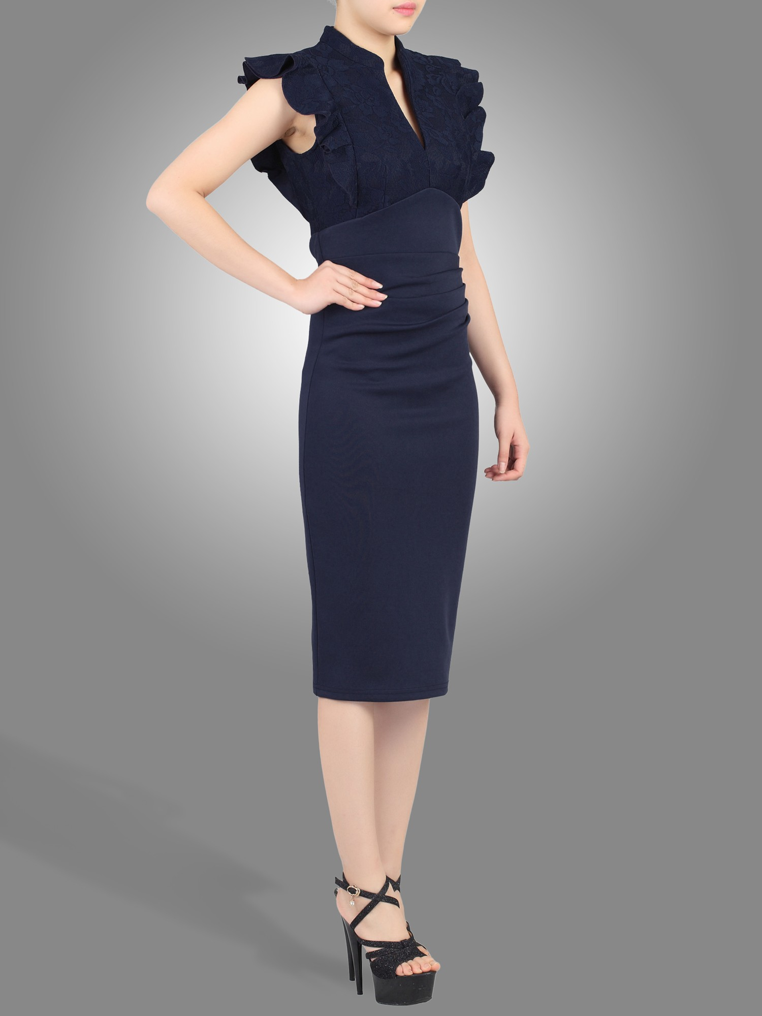 jolie moi navy dress