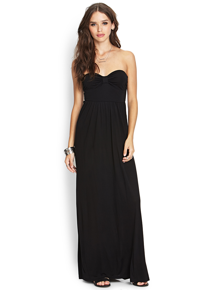 black strapless maxi