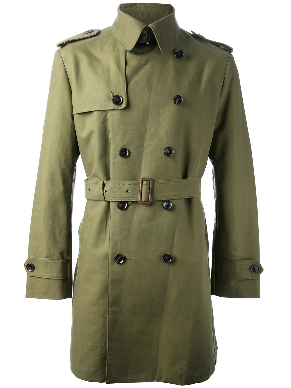 Lyst - Hardy Amies Double Breasted Trench Coat in Green for Men