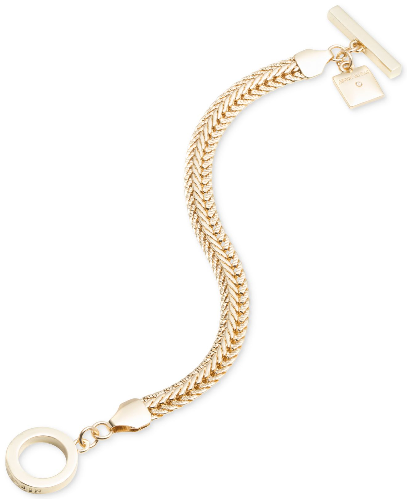 Anne klein Goldtone Flat Chain Toggle Bracelet in Gold Lyst