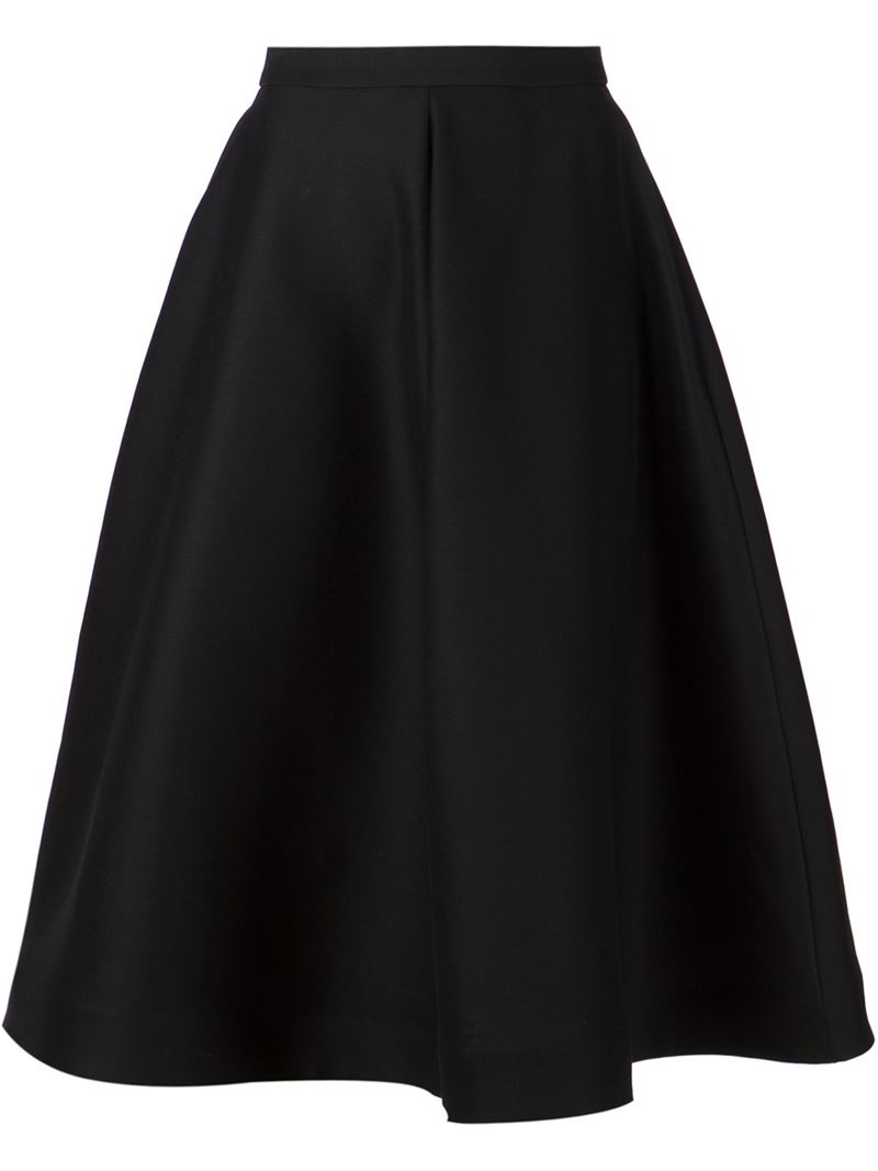 black midi circle skirt
