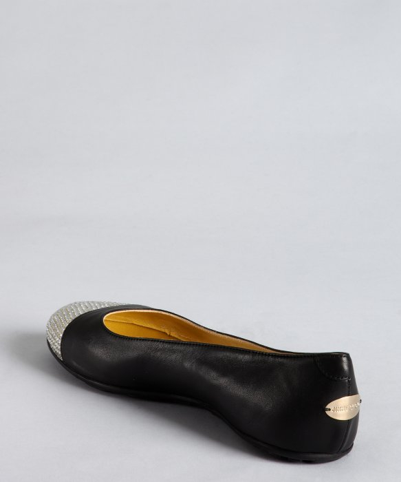 illusion toe cap crystal embellished ballet flats