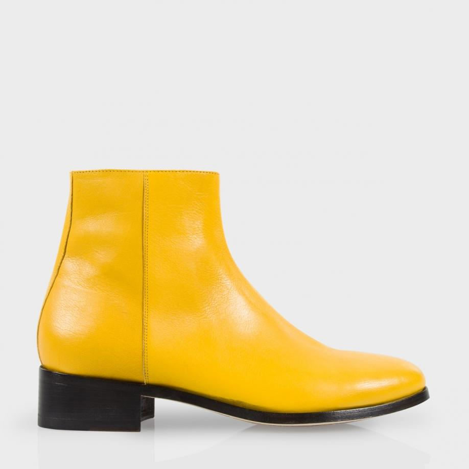 Paul Smith Men's Yellow Buffalino Leather 'ollis' Boots for Men - Lyst