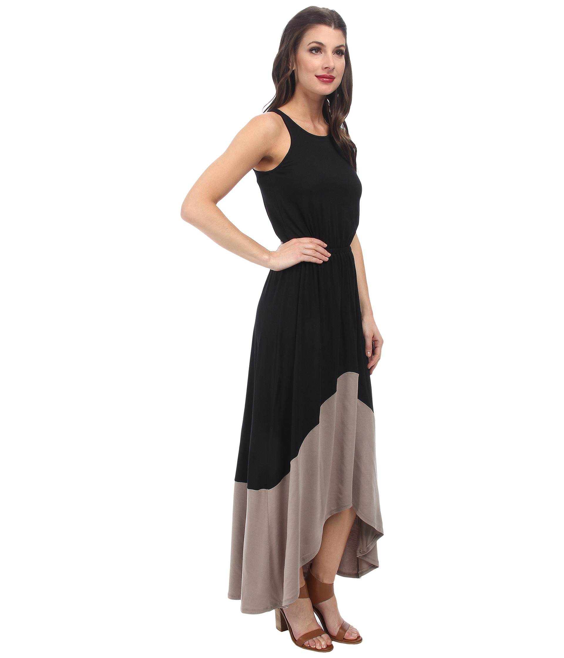 sleeveless black maxi dress