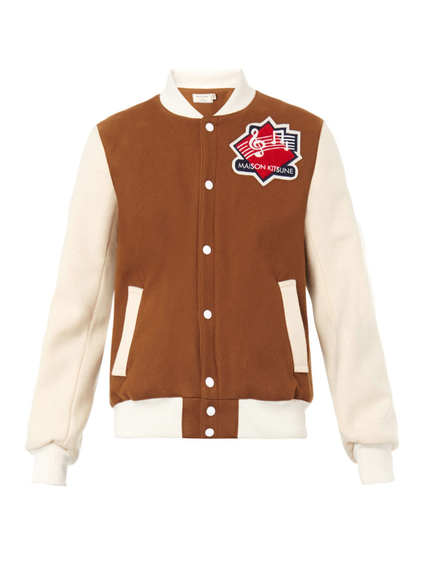 maison kitsune varsity jacket