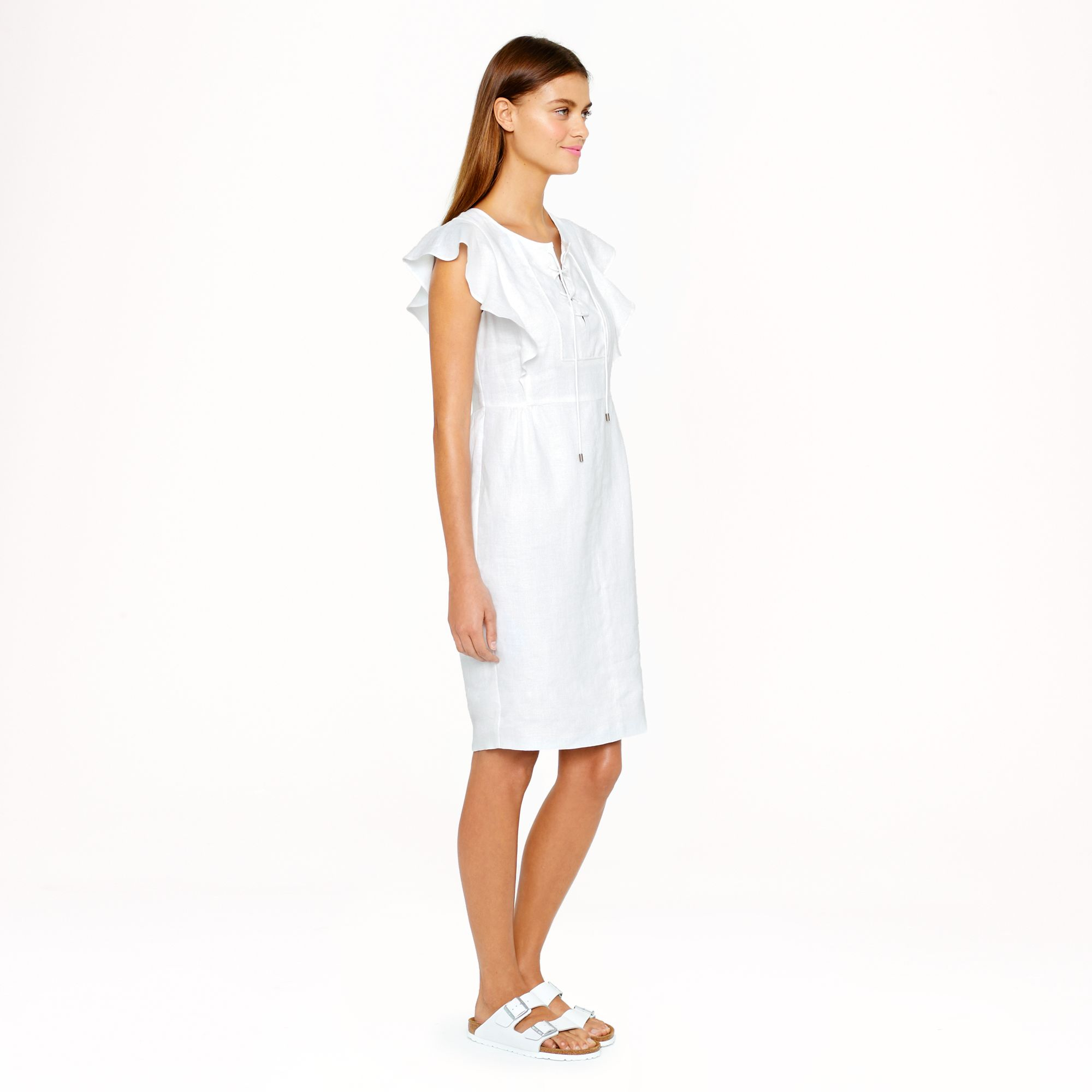 j crew white linen dress