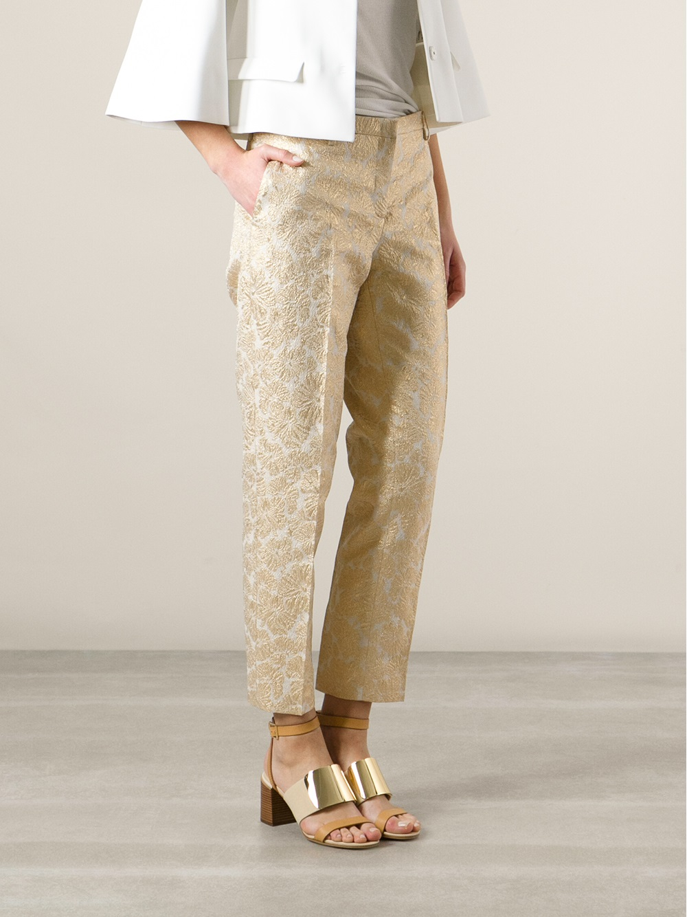 gold mesh trousers
