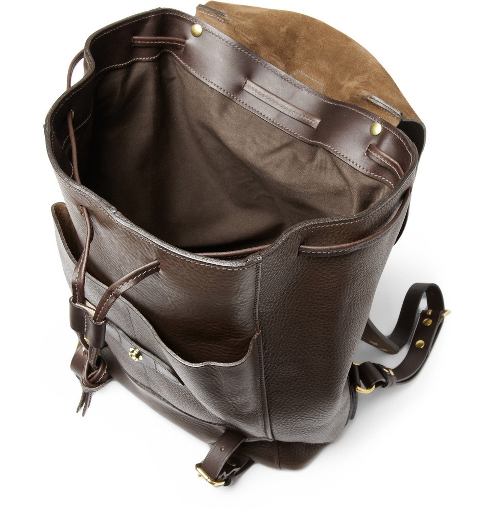 Bill Amberg Hunter Full Grain Leather Backpack in Brown ...