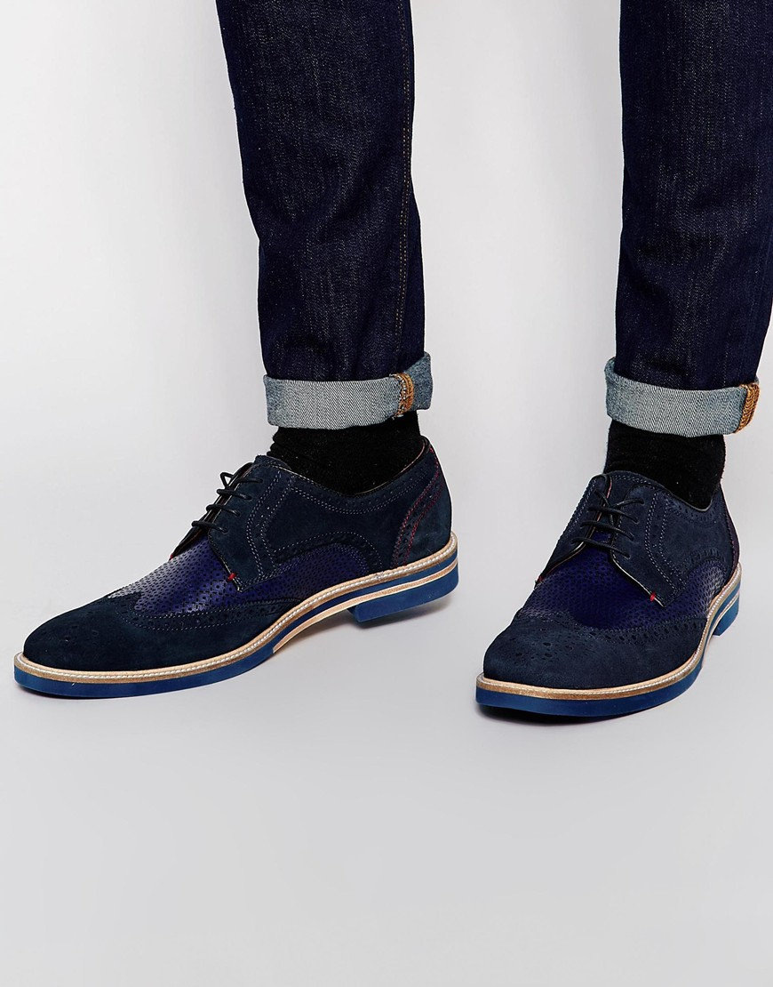 ted baker mens blue suede shoes