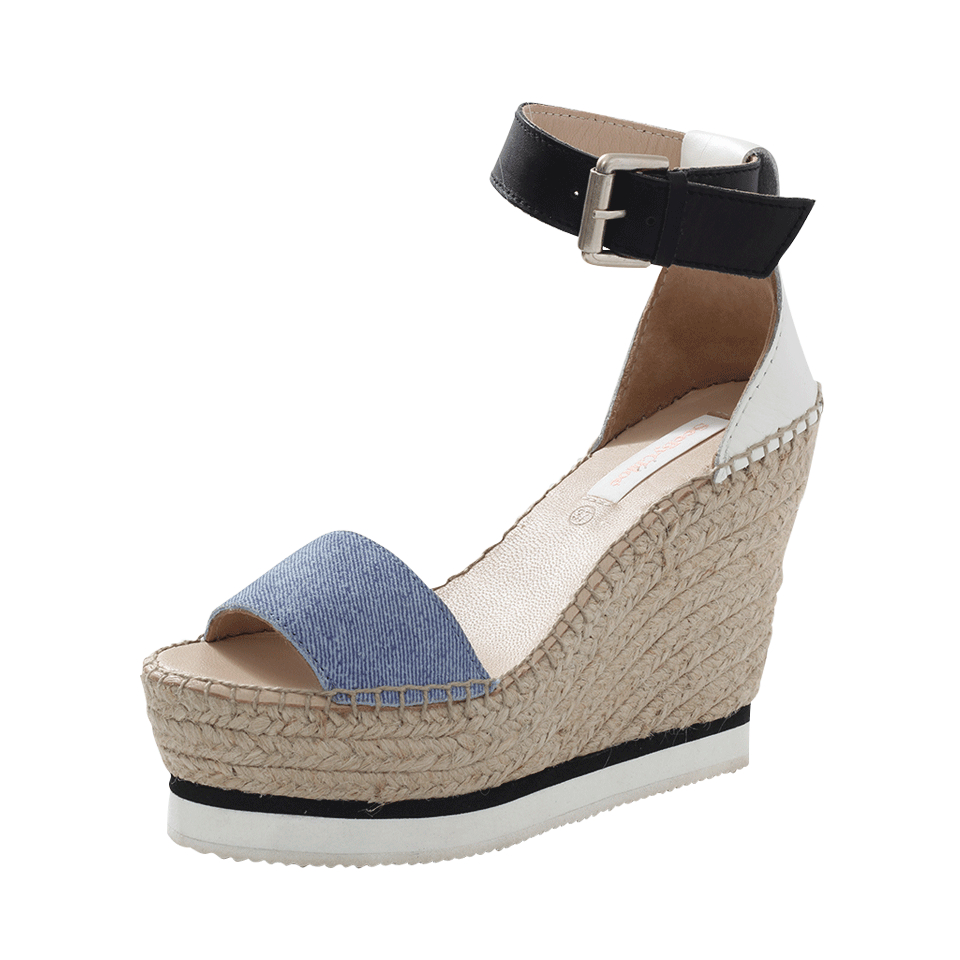 See By Chloé Glyn Denim Espadrille Wedge in Blue - Lyst