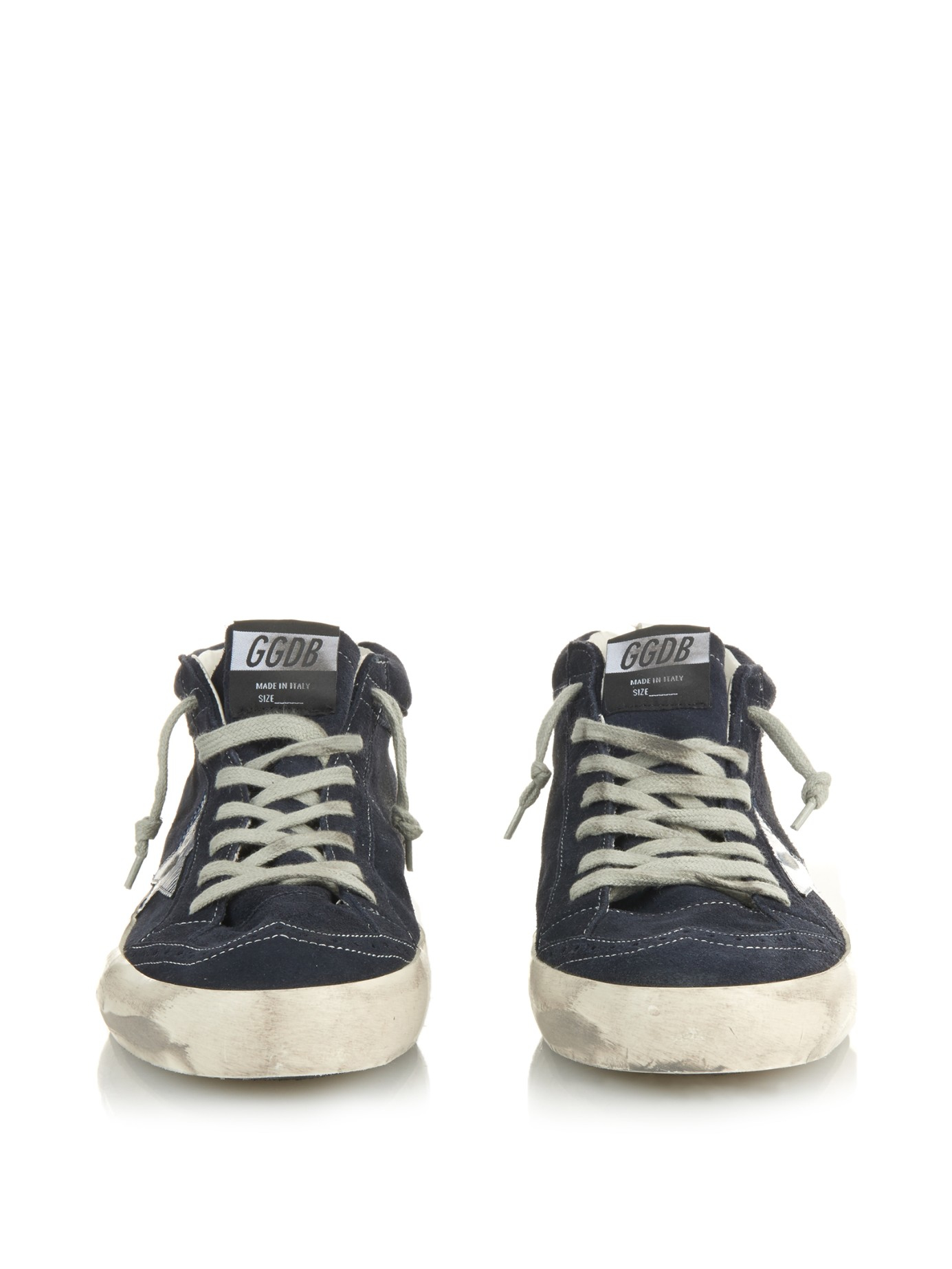 golden goose blue suede sneakers