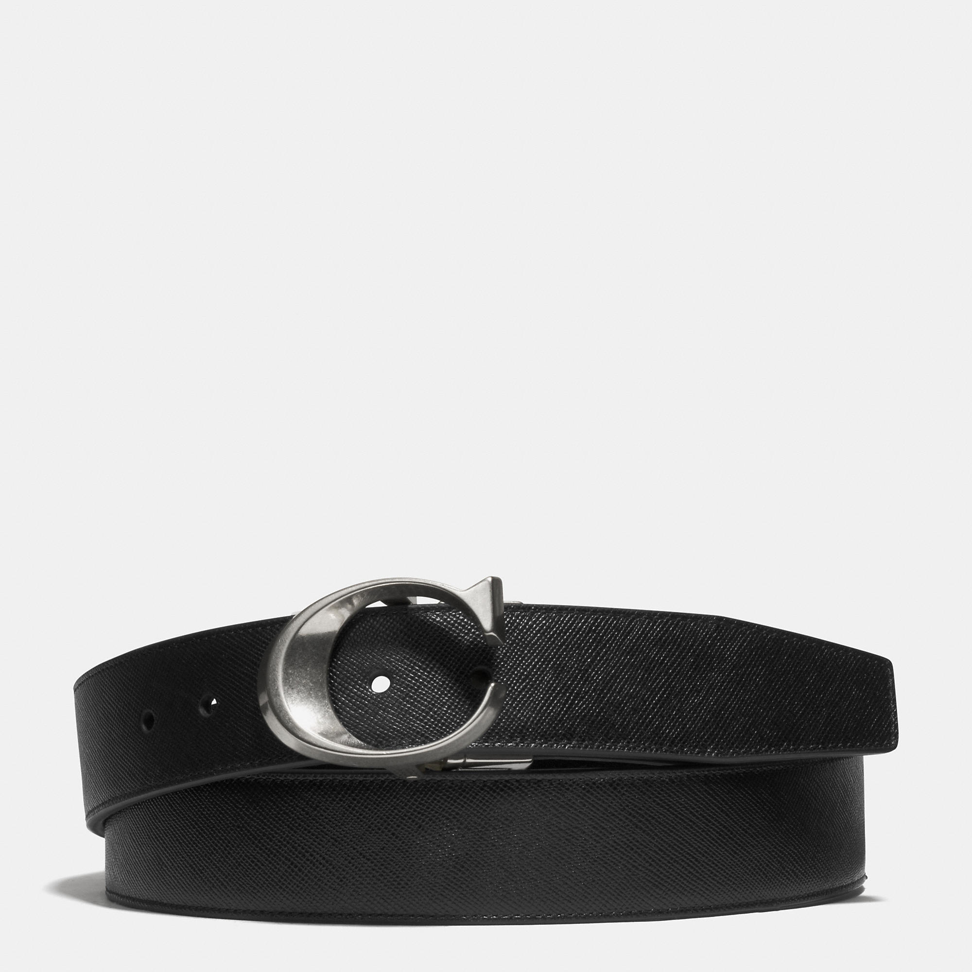 COACH Boxed Sculpted C Cut To Size Reversible Dress Belt In Textured