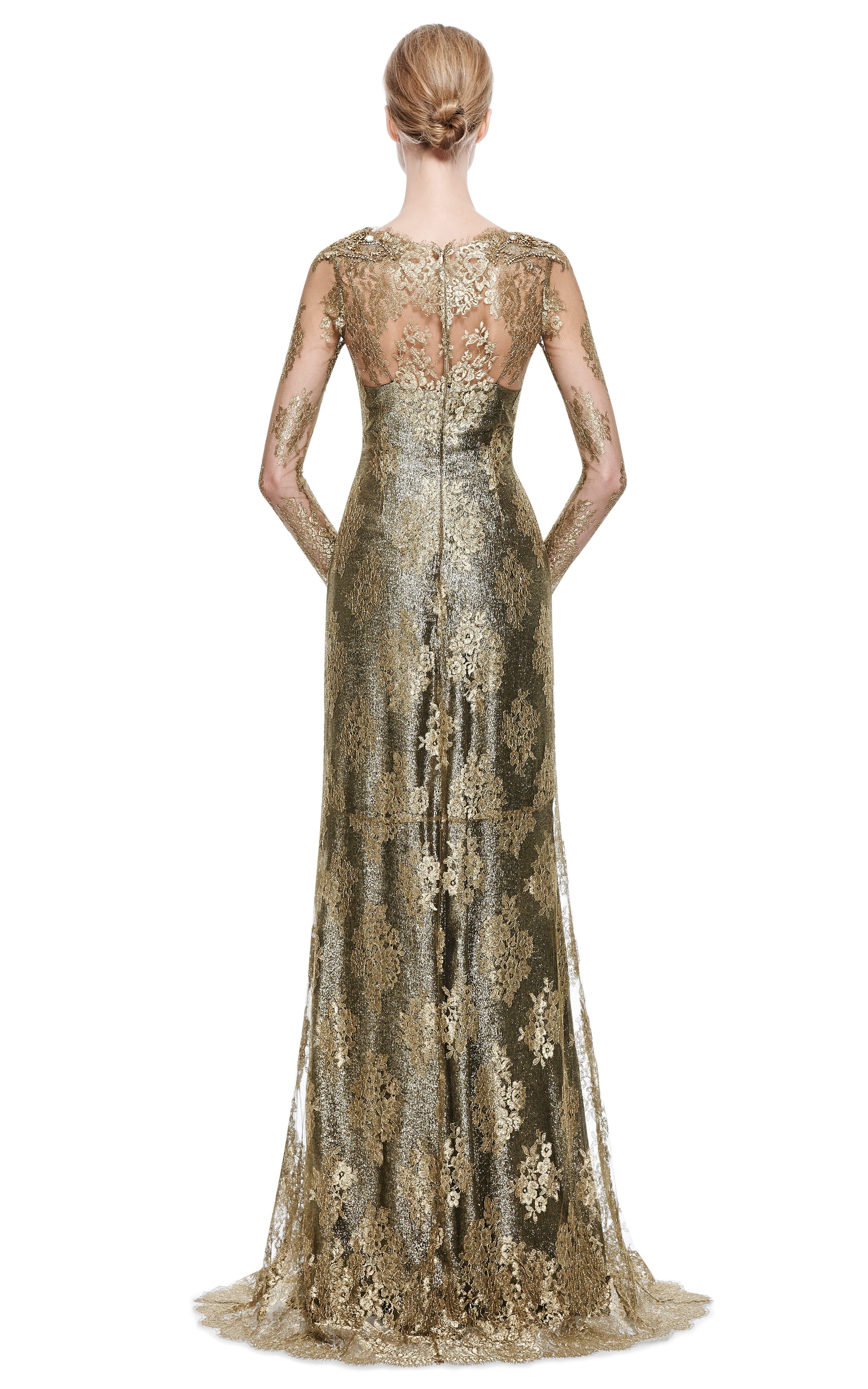 marchesa gold dress