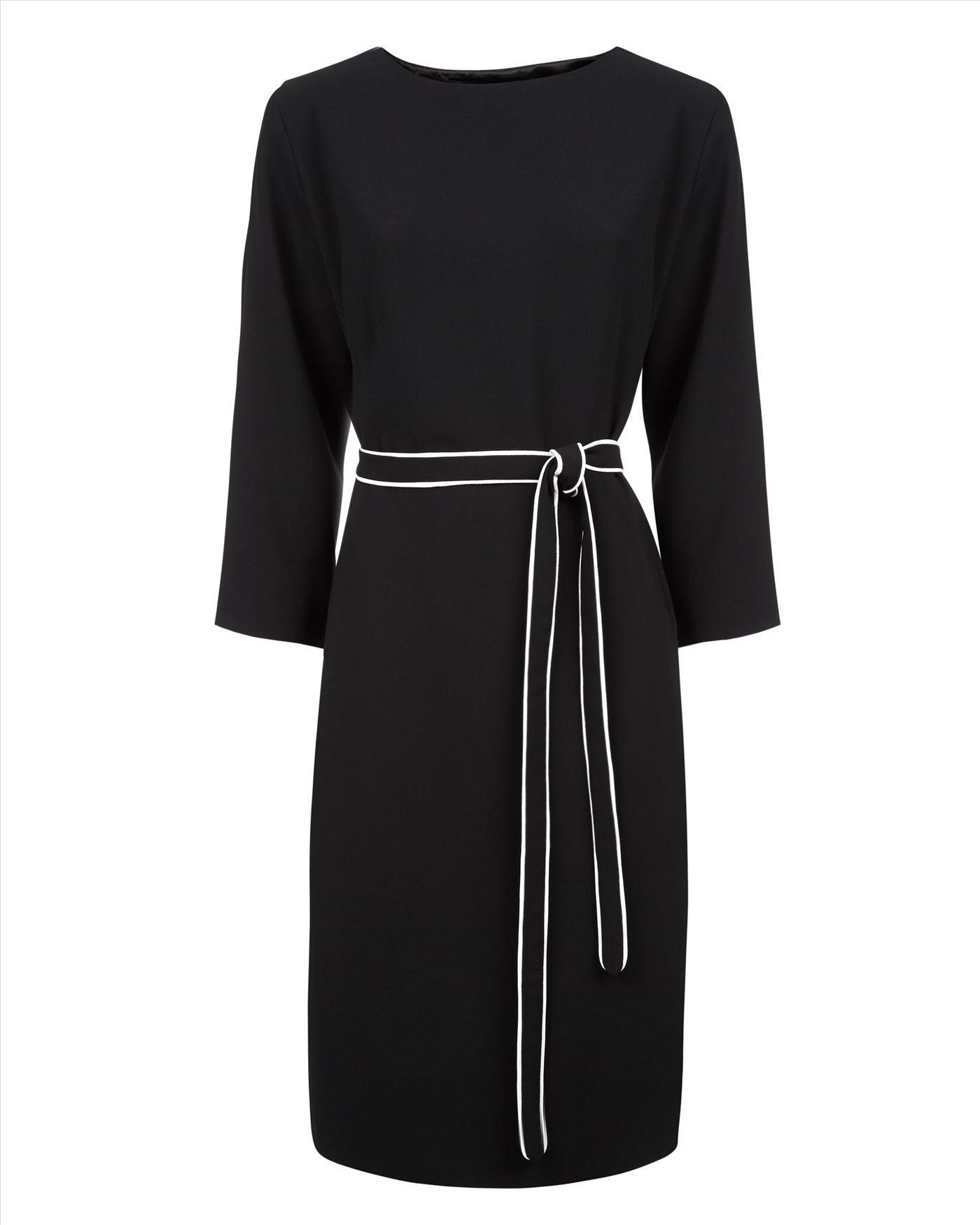 Lyst - Jaeger Contrast Piping Dress in Black