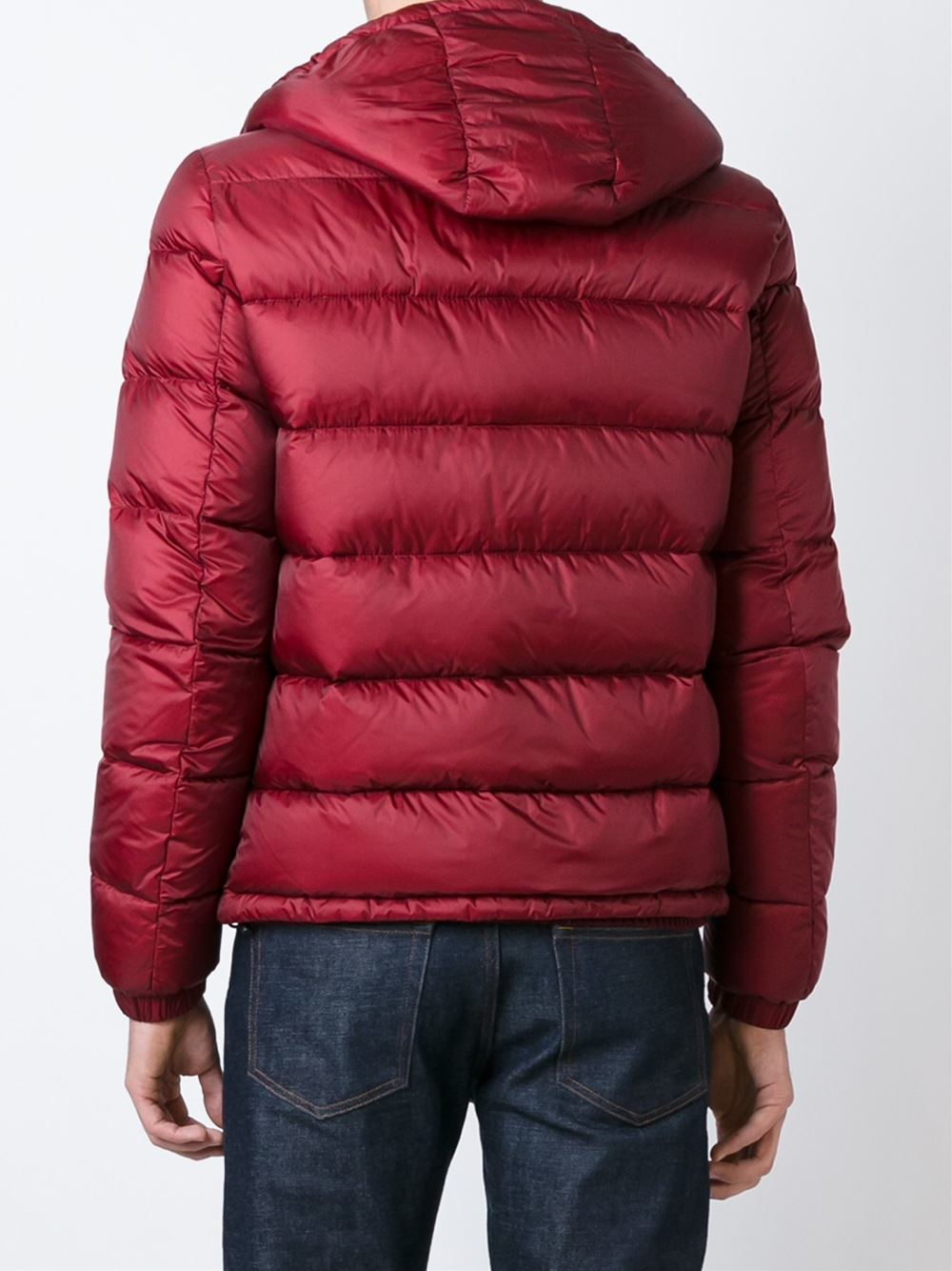dark red padded jacket