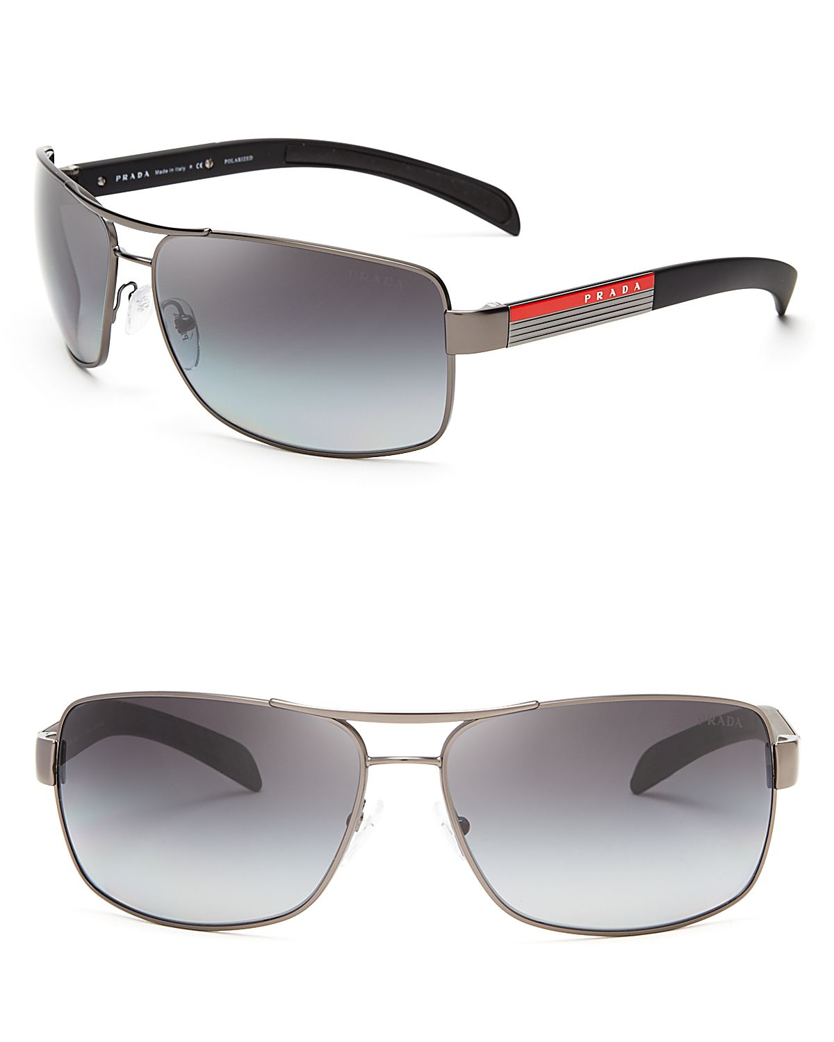 Prada Linea Rossa Mirrored Active Aviator Sunglasses in Gray for Men - Lyst