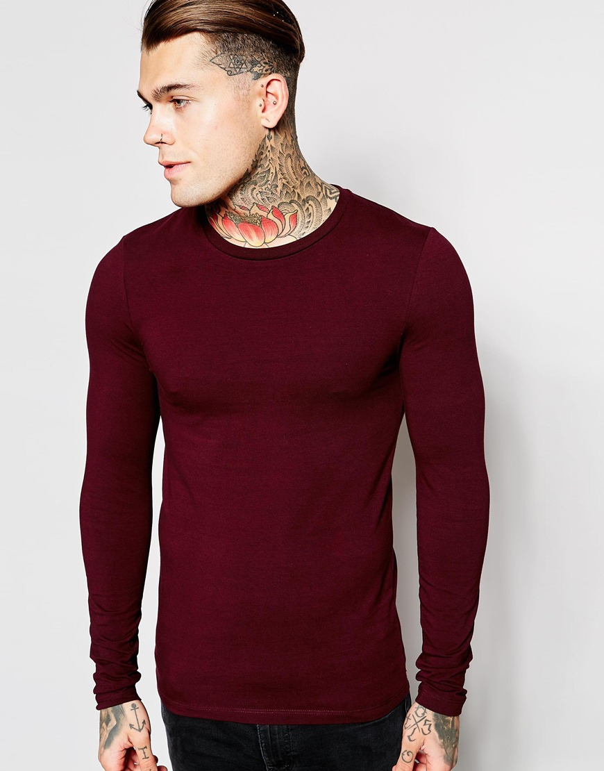 Asos Extreme Muscle Fit Long Sleeve T Shirt With Crew Neck And