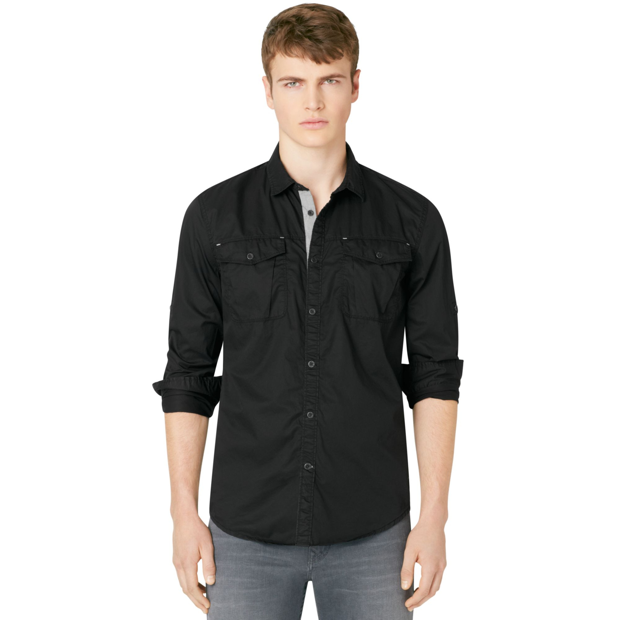 Calvin Klein Buttondown Shirt in Black for Men - Lyst