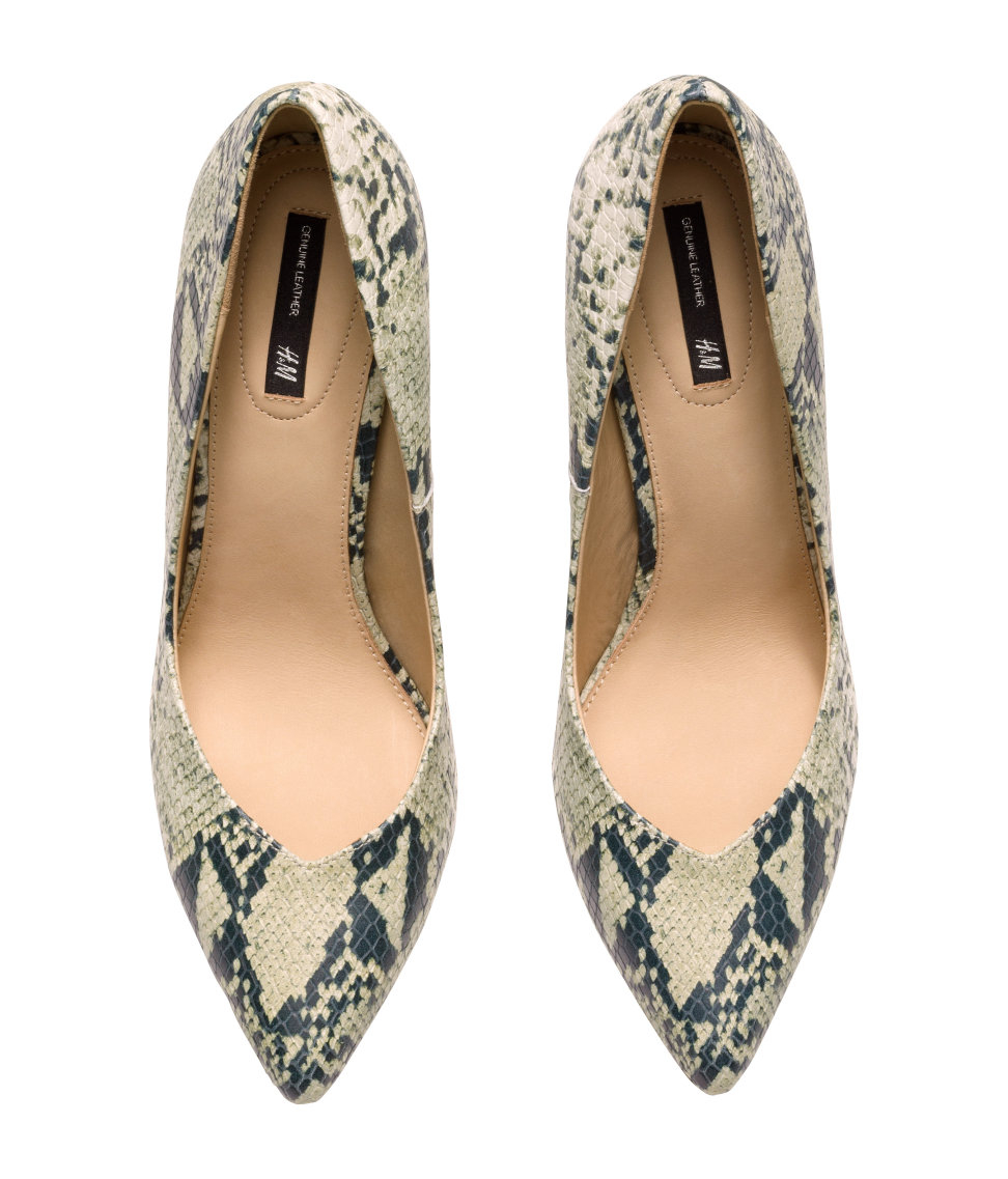 h&m snakeskin shoes