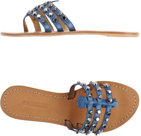 Fifth Avenue Shoe Repair Thong Sandal in Blue | Lyst