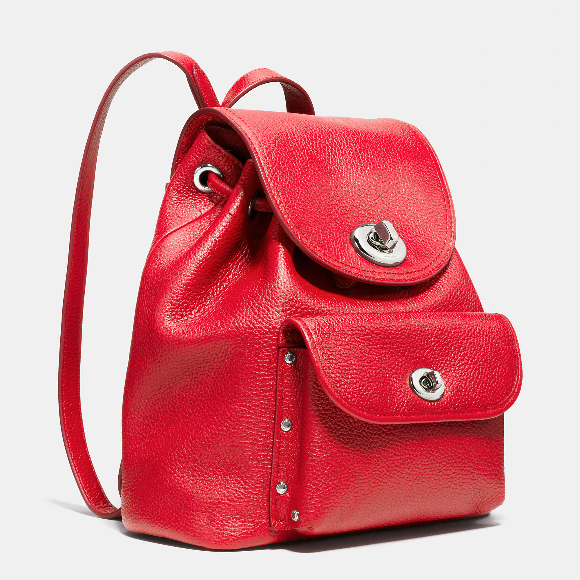 COACH Mini Turnlock Rucksack In Pebble Leather - Lyst