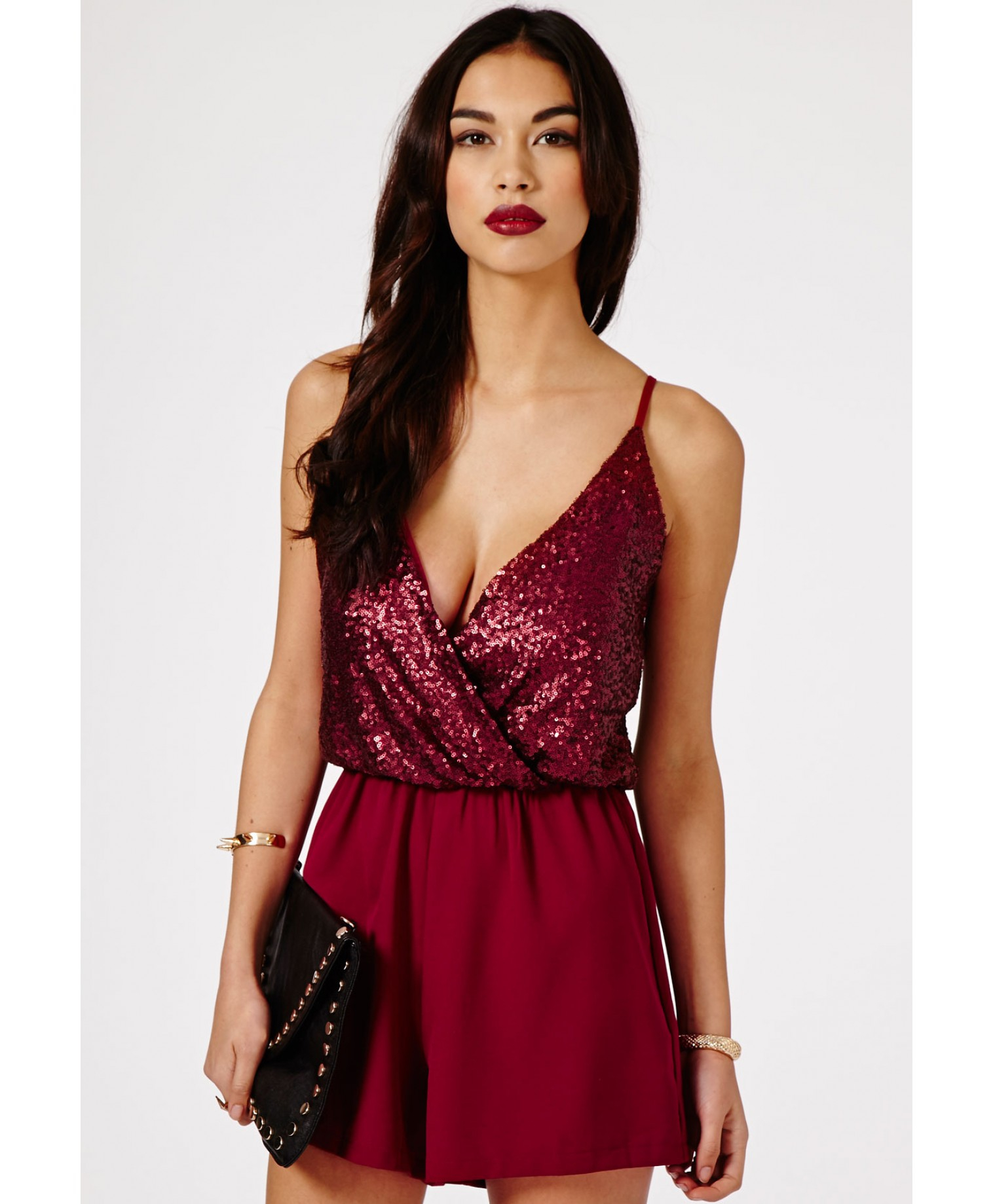 burgundy sequin top