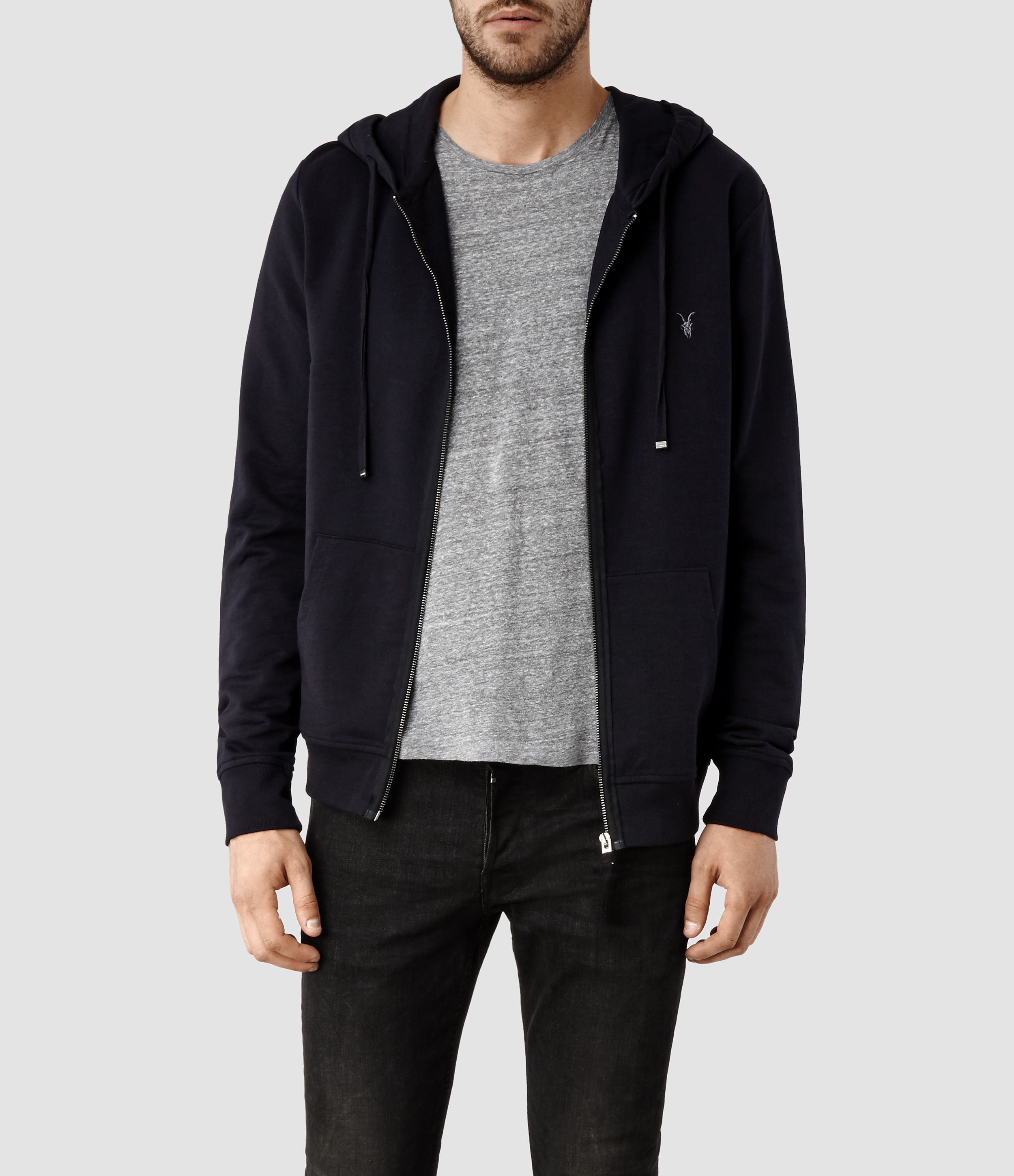 AllSaints Cotton Orian Hoody Usa Usa in Blue for Men - Lyst