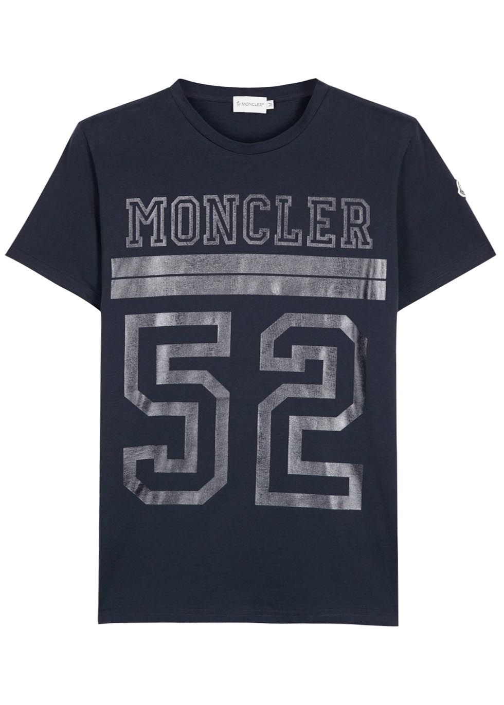 Moncler 52 Navy Cotton T-shirt in Blue 