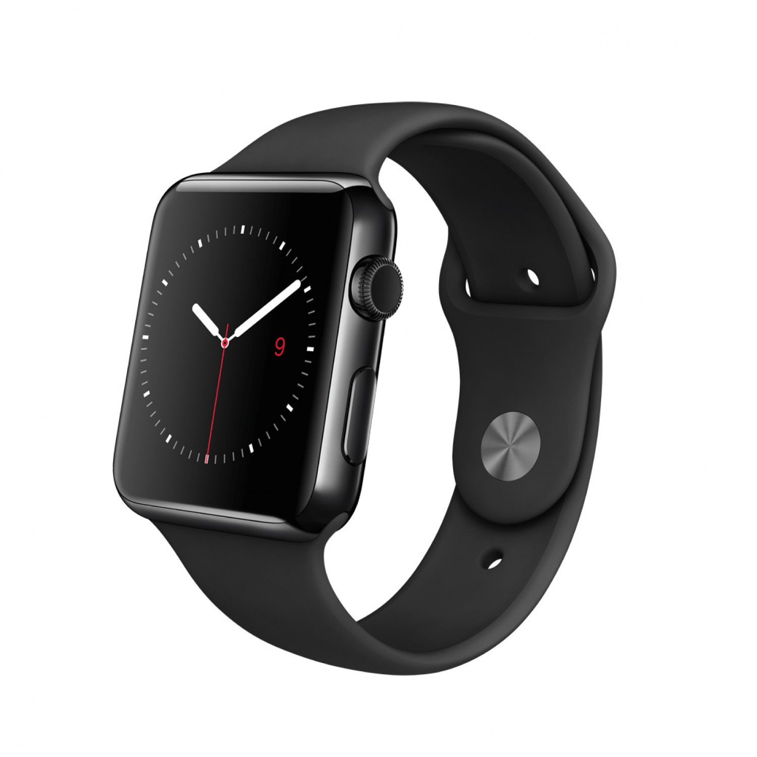 Apple Watch 42mm Space Black Stainless Steel Case With Black Sport Band in Black | Lyst