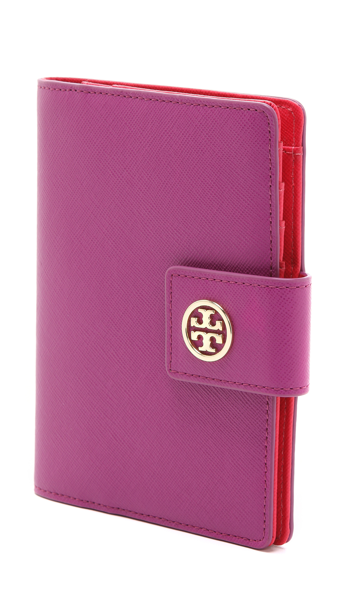 Tory Burch Robinson Large Passport Holder in Purple Lyst