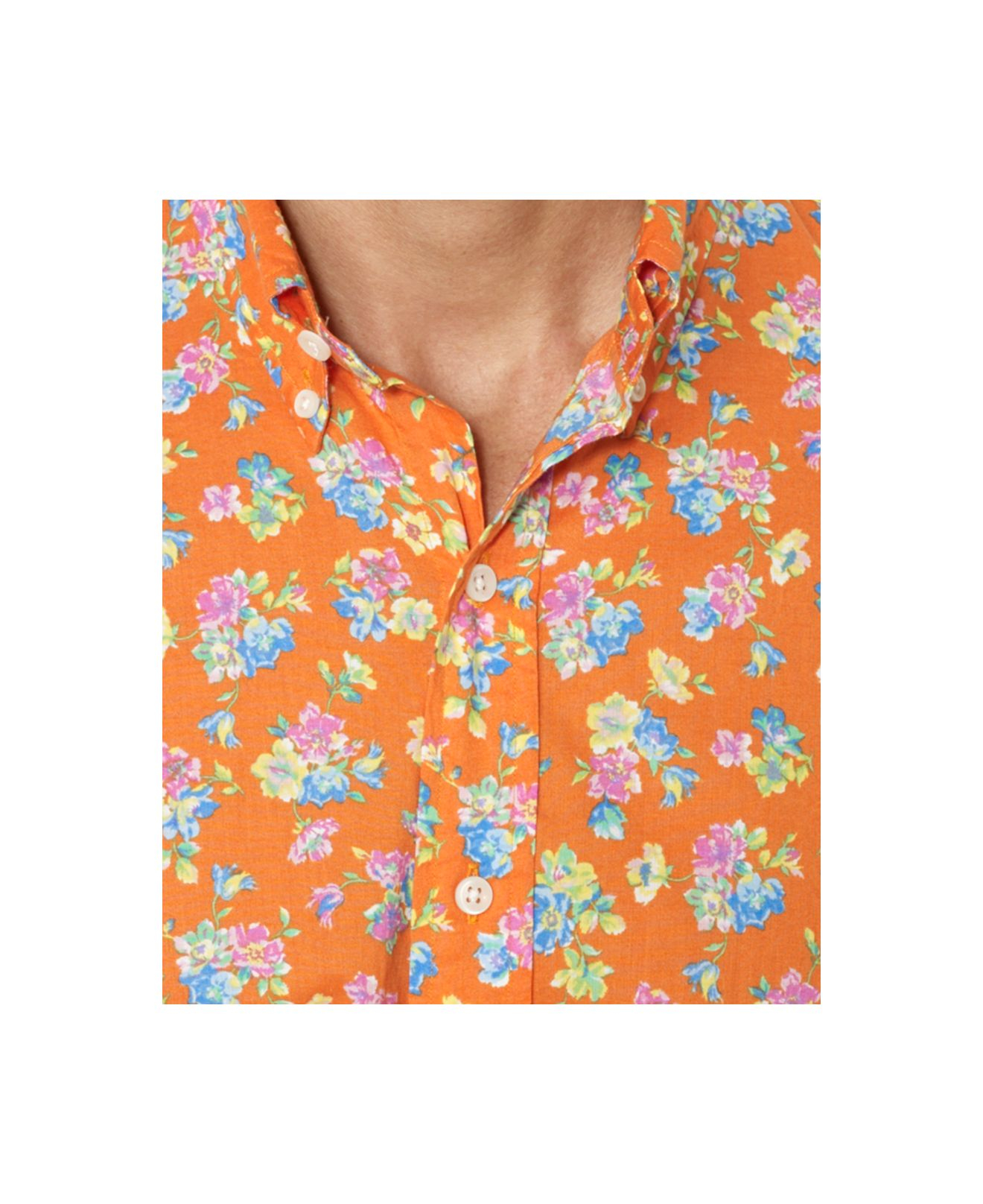 Polo Ralph Lauren Polo Customfit Floral Poplin Shirt in Orange for Men |  Lyst