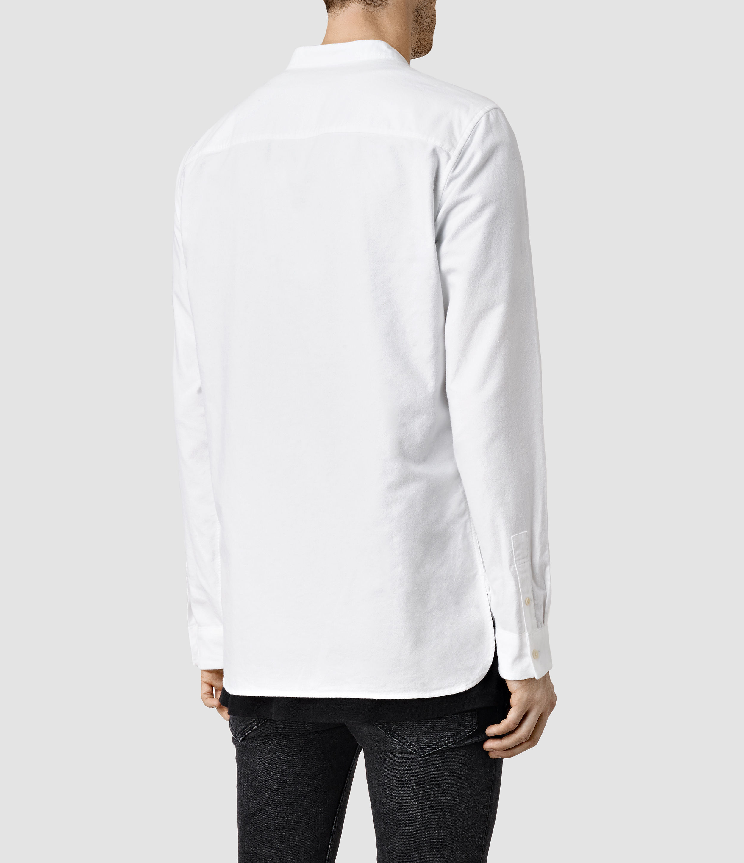 AllSaints Bonn Grandad Shirt in White 