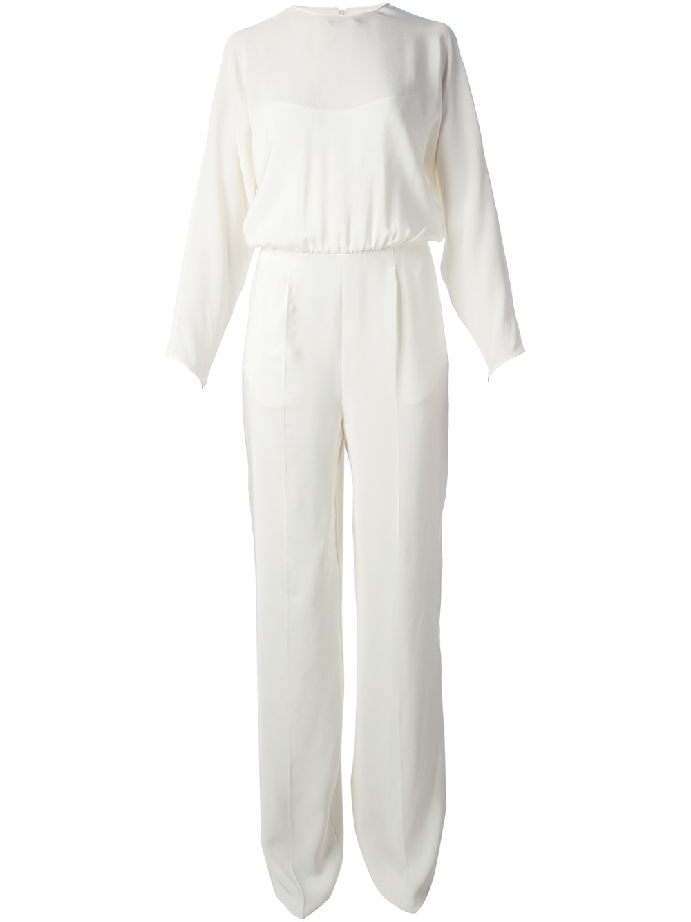 Lyst - Valentino Long Sleeve Jumpsuit in White