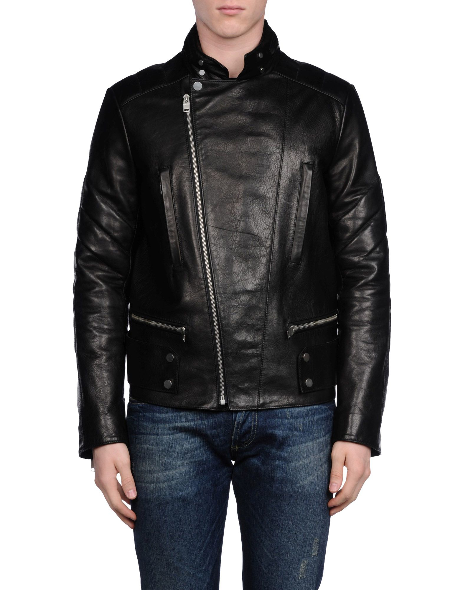 Balenciaga Leather Jacket in Black for Men - Lyst