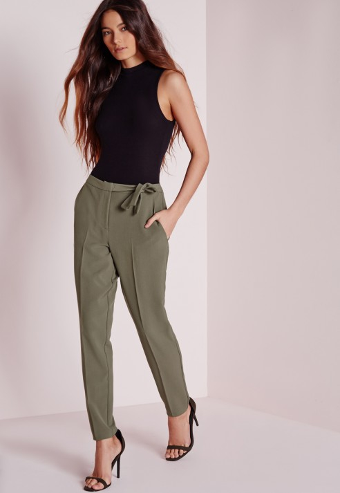 khaki cigarette pants
