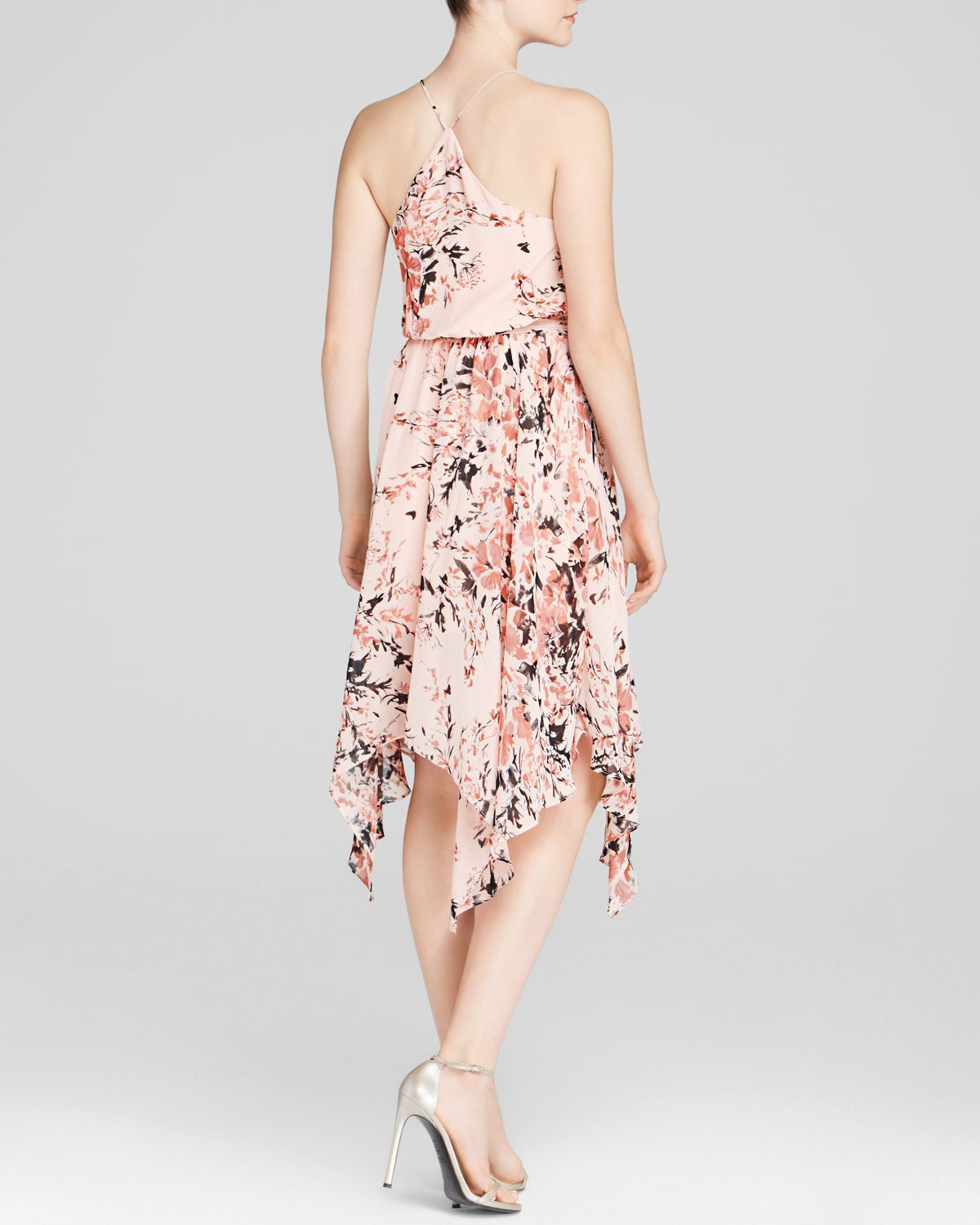 bloomingdale's pink lace dress