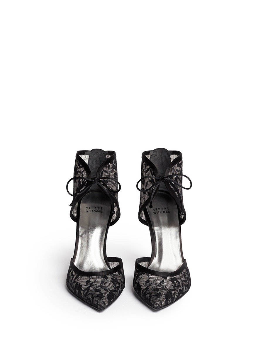 lace mesh pumps