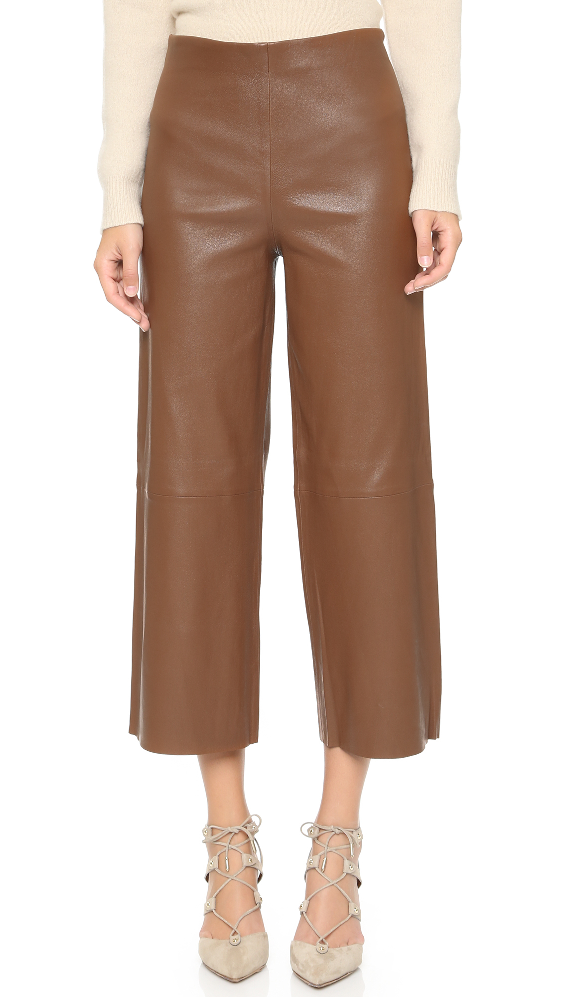 By Malene Birger Paqia Leather Pants - Burnt Umbra in Brown | Lyst