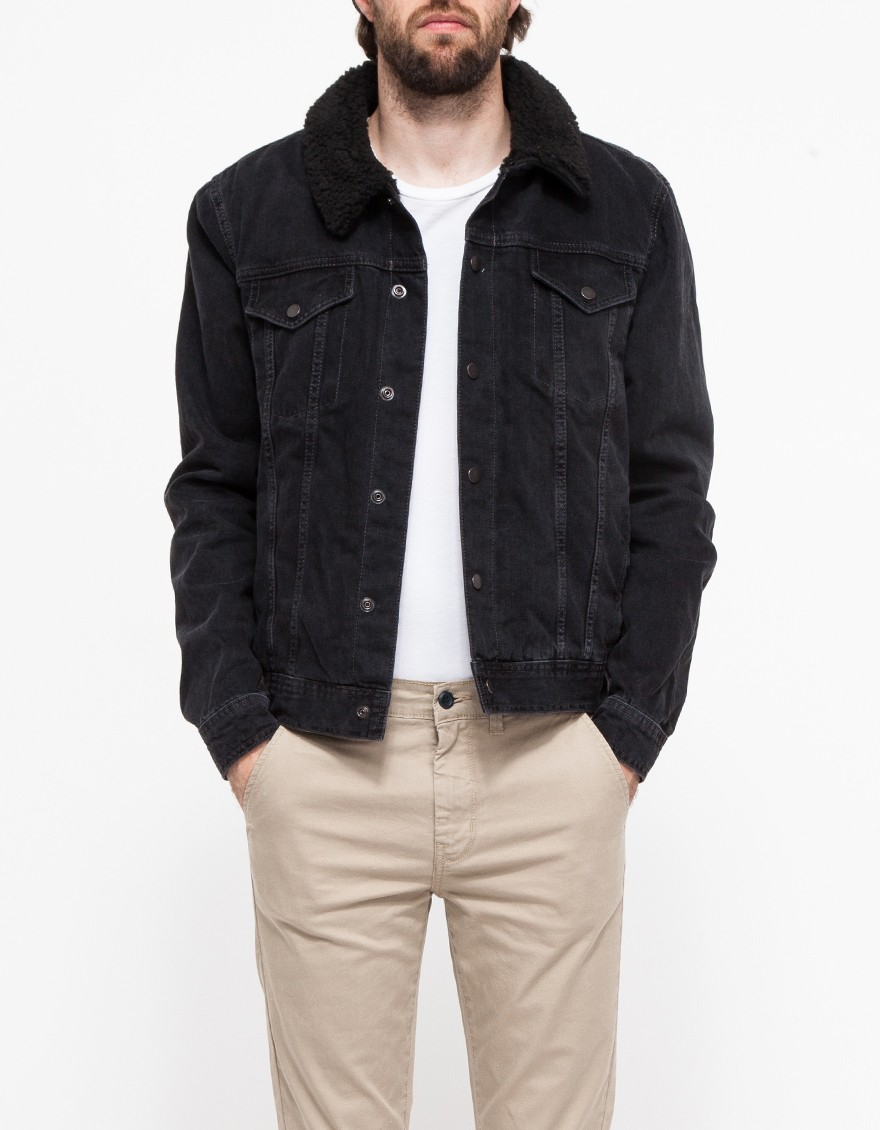 Purchase > black denim wool jacket, Up to 62% OFF