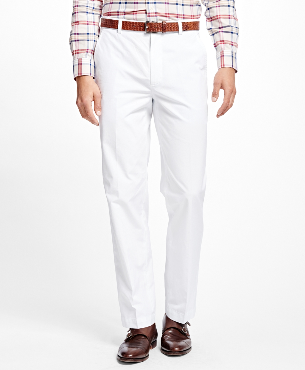 Brooks brothers Clark Fit Supima® Cotton Poplin Pants in White for Men ...