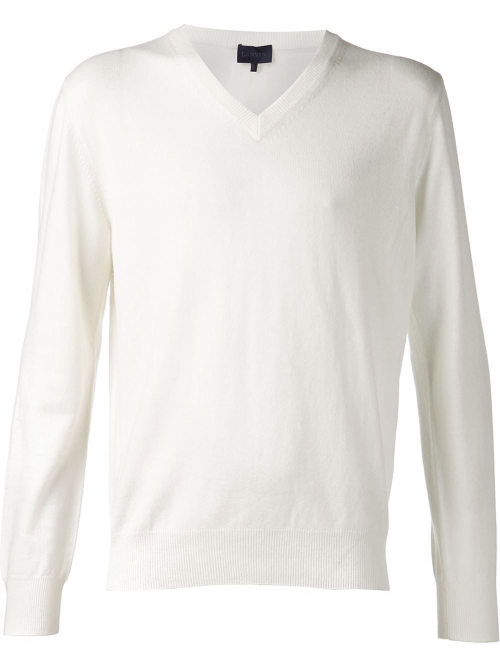 Lanvin Cashmere Sweater in White for Men Lyst