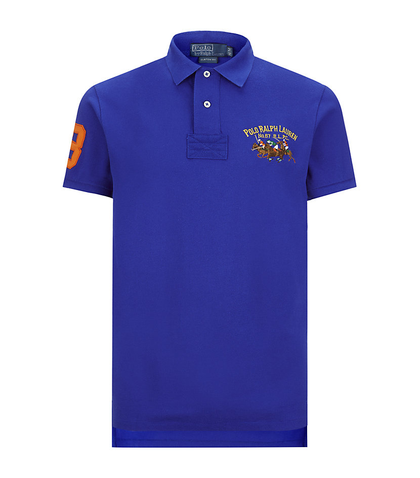 Polo Ralph Lauren Triple Pony Custom Fit Polo Shirt in Blue for 