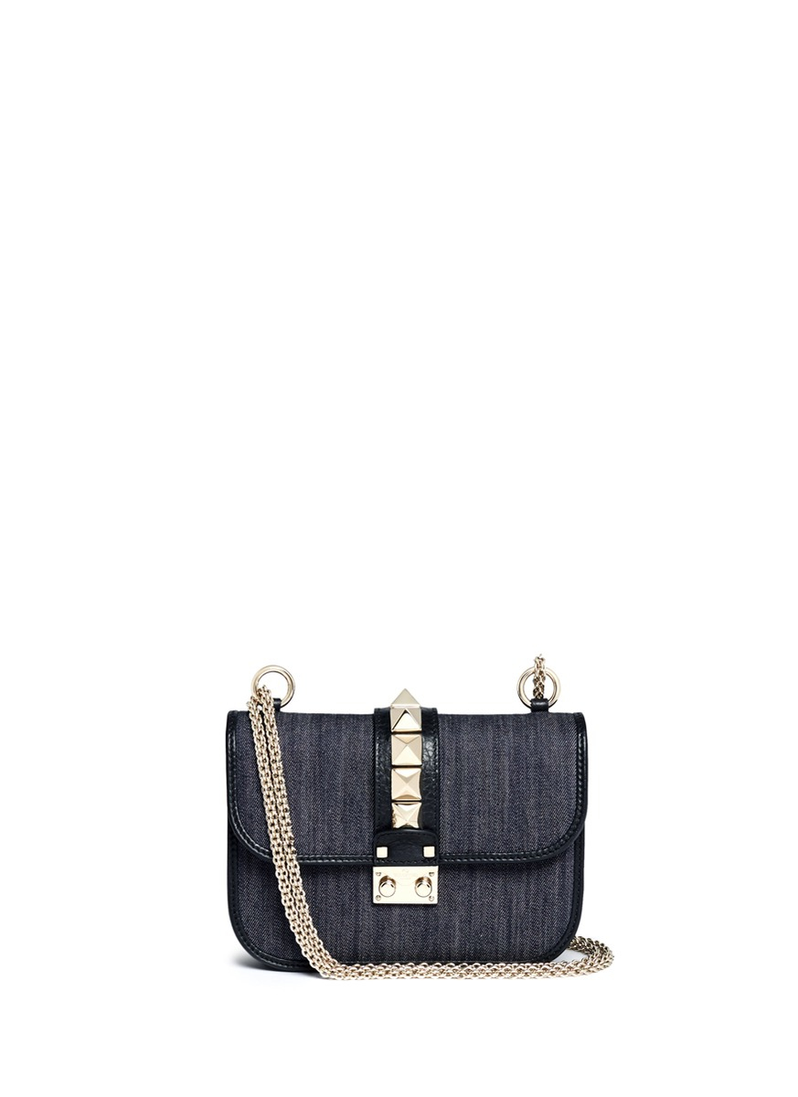 valentino rockstud denim