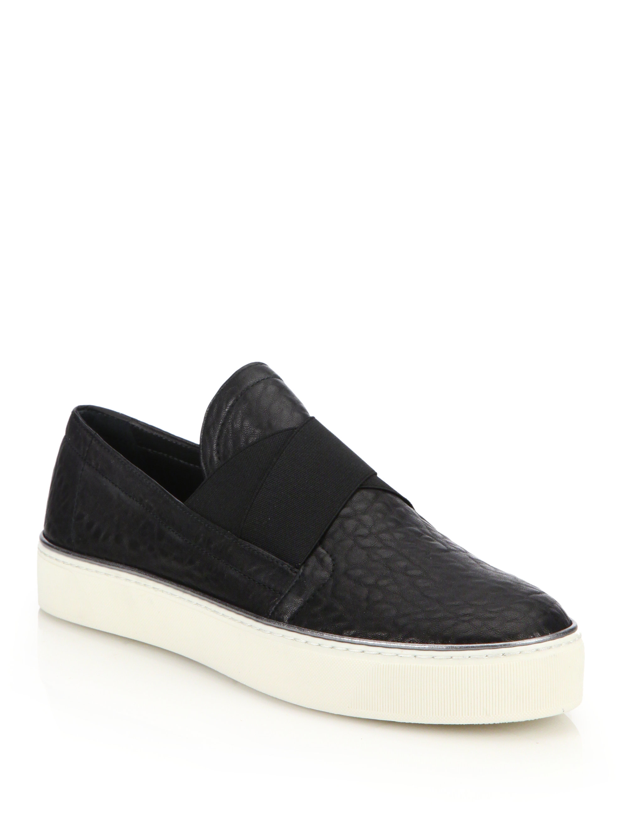 Lyst - Stuart Weitzman Flex Leather Skate Shoes in Black