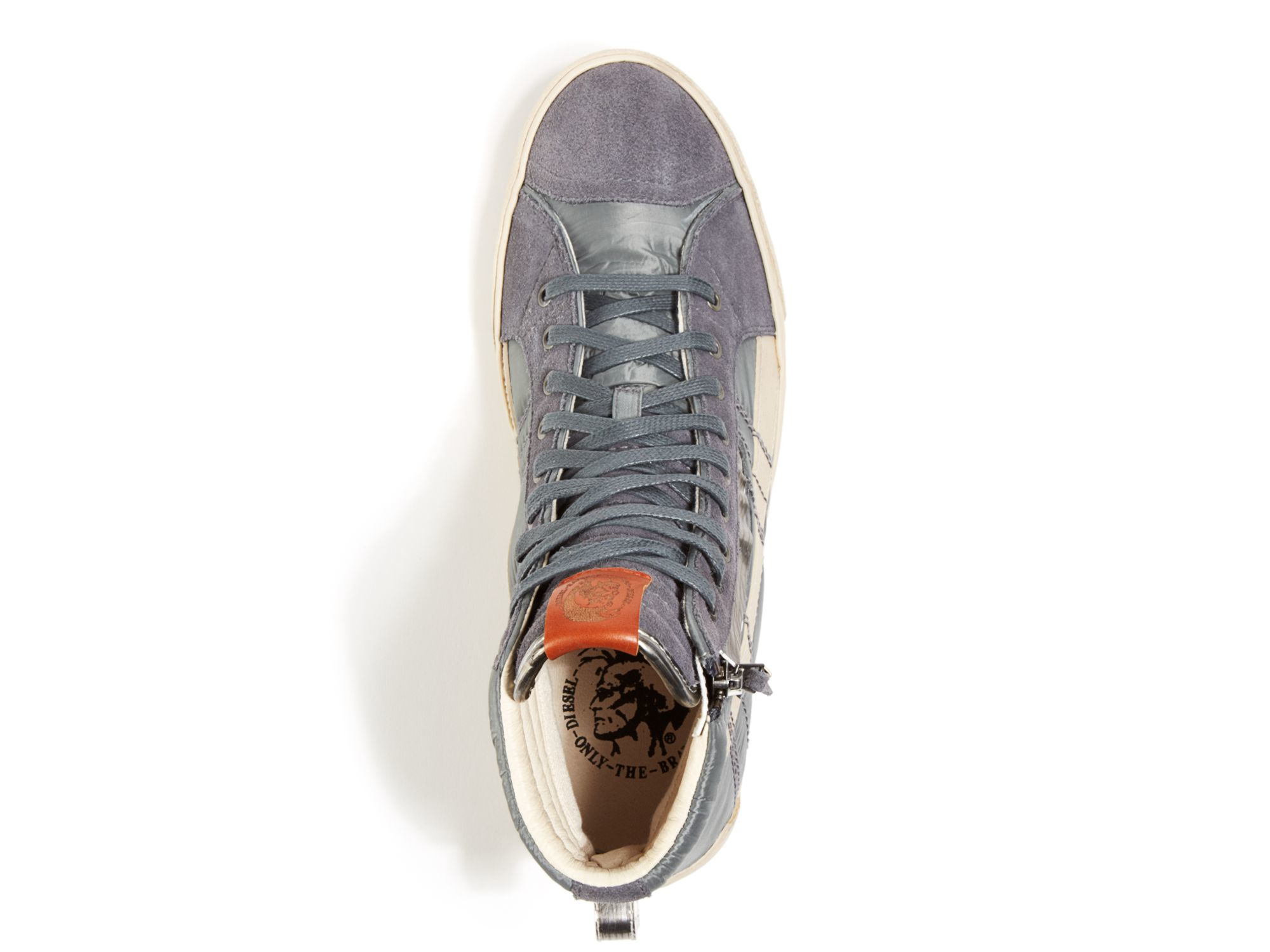 DIESEL D-velows D-string Plus High Top Sneakers in Gray for Men | Lyst