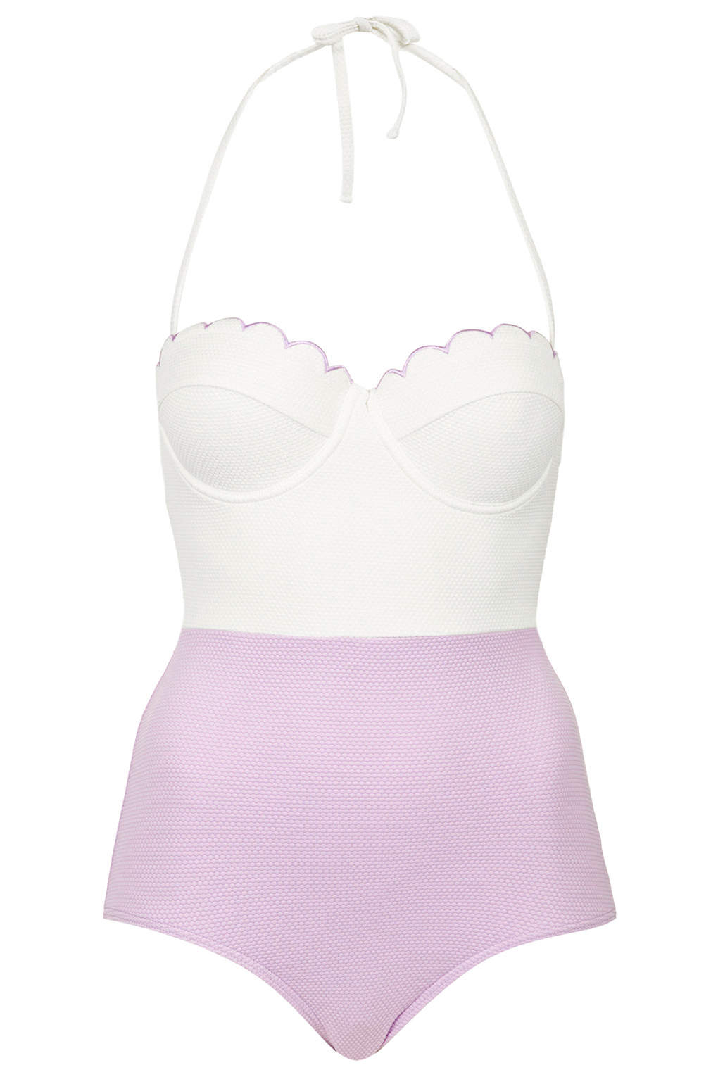 Topshop Lilac Scallop Swimsuit in Purple (LILAC) | Lyst